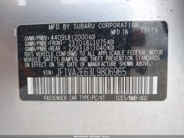JF1VA2E63L9806965 Subaru Wrx Sti