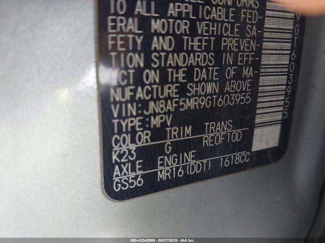 JN8AF5MR9GT603955 Nissan 2016