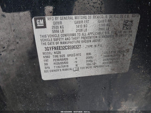 2012 CADILLAC SRX 3GYFNEE32CS596327 Photo 8
