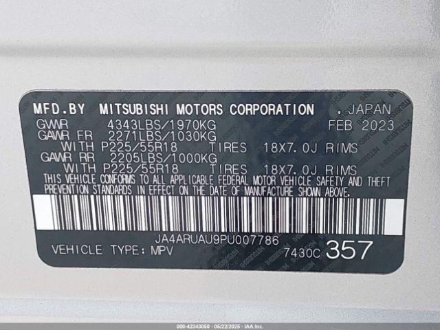 2023 MITSUBISHI OUTLANDER SPORT JA4ARUAU9PU007786 Photo 8