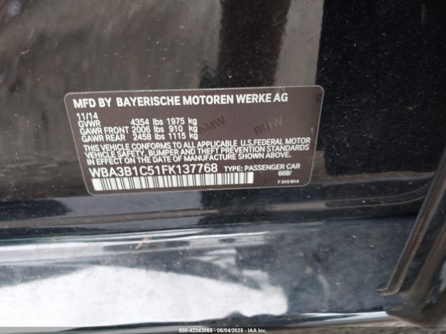 2015 BMW 320I WBA3B1C51FK137768 Photo 8