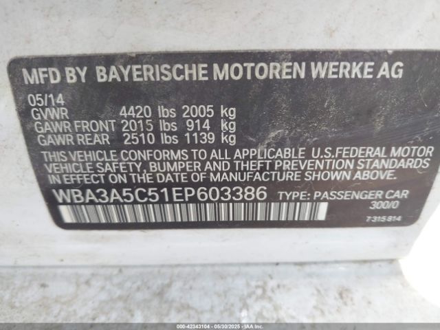 WBA3A5C51EP603386 BMW 328I