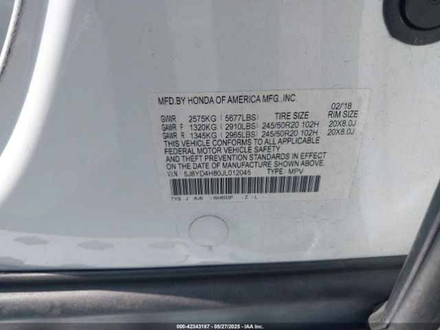 2018 ACURA MDX 5J8YD4H80JL012045 Photo 8