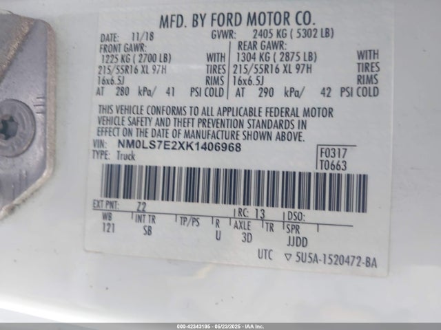 Ford Transit Connect Xl 2019 NM0LS7E2XK1406968 Image 9