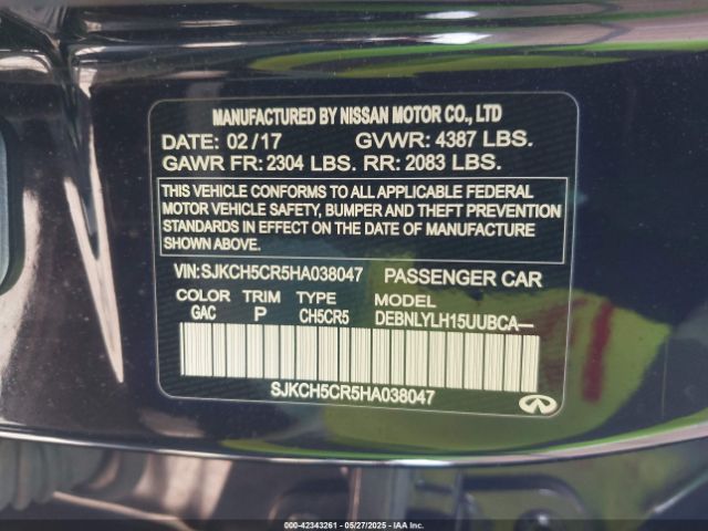 2017 INFINITI QX30 SJKCH5CR5HA038047 Photo 8