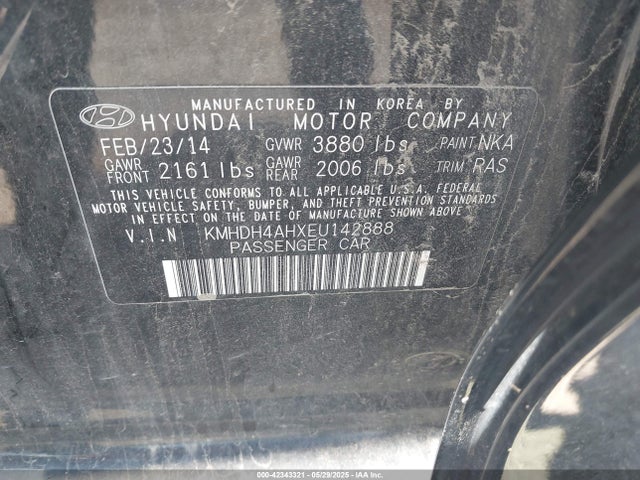 KMHDH4AHXEU142888 Hyundai Elantra Sport