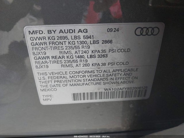 2025 AUDI Q5 WA1G2AFY8S2006125 Photo 8