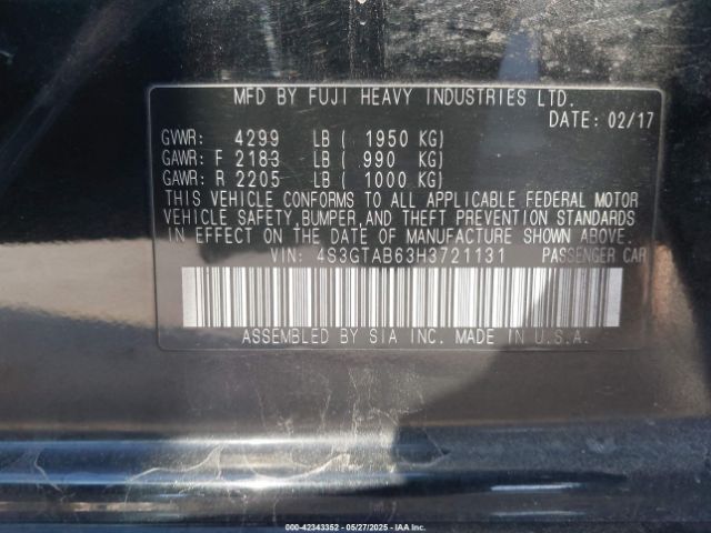 2017 SUBARU IMPREZA 4S3GTAB63H3721131 Photo 8