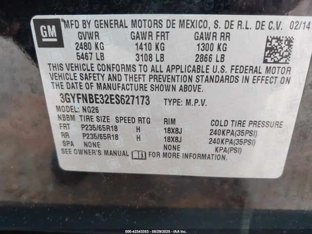 2014 CADILLAC SRX 3GYFNBE32ES627173 Photo 8