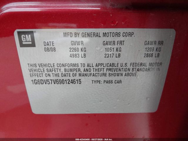 2009 CADILLAC CTS 1G6DV57V690124615 Photo 8