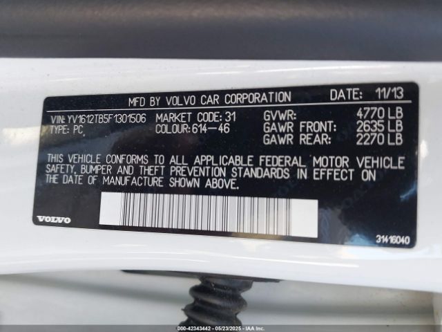 YV1612TB5F1301506 Volvo S60 T5 Premier