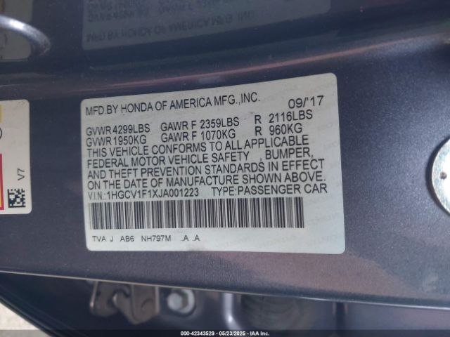 1HGCV1F1XJA001223 Honda ACCORD LX