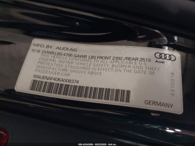 WAUENAF40KA008374 Audi A4 45 Premium