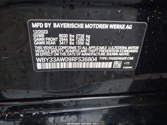 2024 BMW I4 WBY33AW09RFS36804 Photo 8