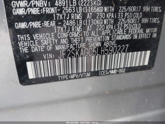 JF2SKAGC5LH590227 Subaru Forester Premium