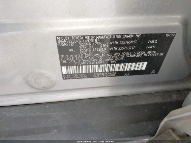 2020 TOYOTA RAV4 HYBRID 2T3LWRFV2LW048070 Photo 8