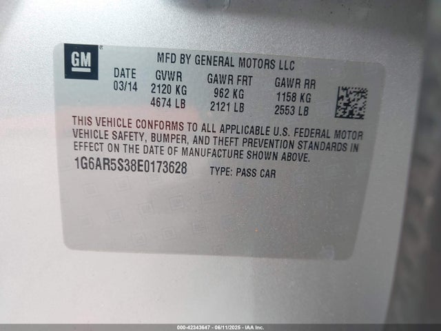 2014 CADILLAC CTS 1G6AR5S38E0173628 Photo 8