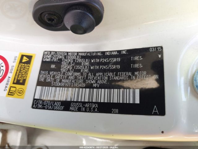 5TDDKRFH7FS145409 Toyota 2gr-fe