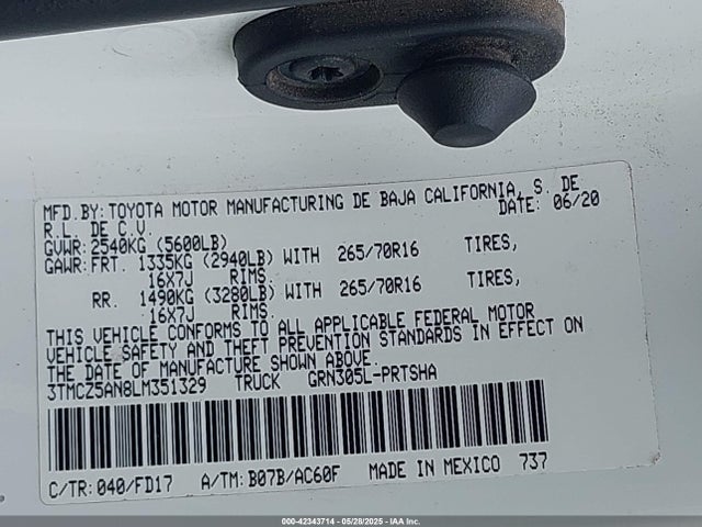 3TMCZ5AN8LM351329 Toyota Tacoma Trd Off-road