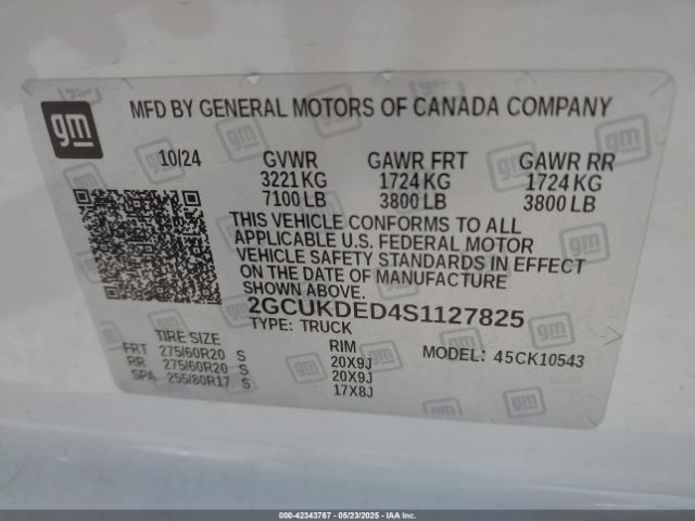 2GCUKDED4S1127825 Chevrolet l84
