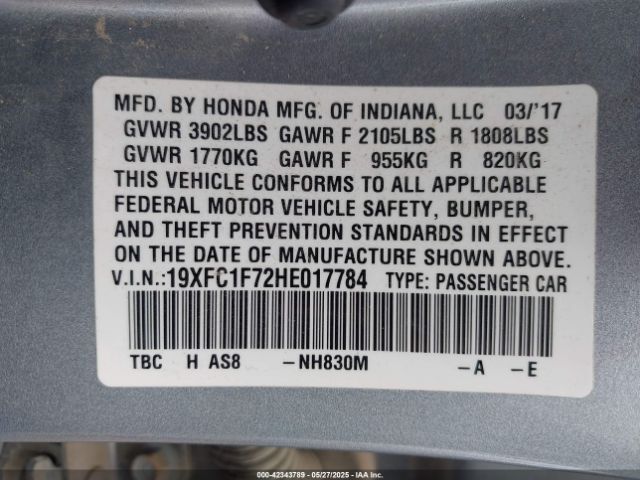 19XFC1F72HE017784 Honda Civic Ex-l