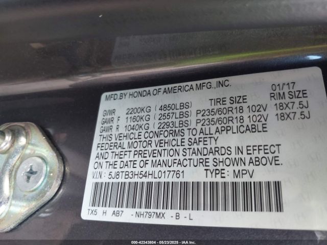 2017 ACURA RDX 5J8TB3H54HL017761 Photo 8