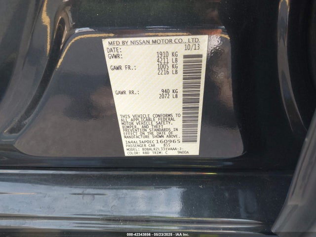 Nissan Altima 2.5 S 2014 1N4AL3AP0EC160965 Image 9