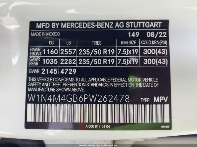 2023 MERCEDES-BENZ GLB 250 W1N4M4GB6PW262478 Photo 8