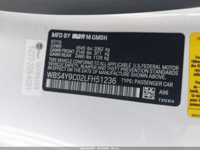 WBS4Y9C02LFH51236 BMW 2020