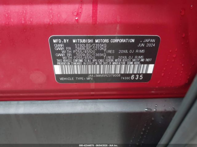 2024 MITSUBISHI OUTLANDER JA4J3WA85RZ079008 Photo 8