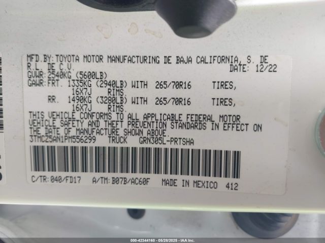 3TMCZ5AN1PM556299 Toyota 2gr-fks