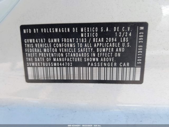3VWBX7BU5SM044702 Volkswagen Jetta 1.5t Sport