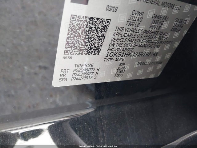 1GKS1HKJ2JR292763 GMC l86 - spark ignited direct injection, variable valve timing, afm, e85max, alum