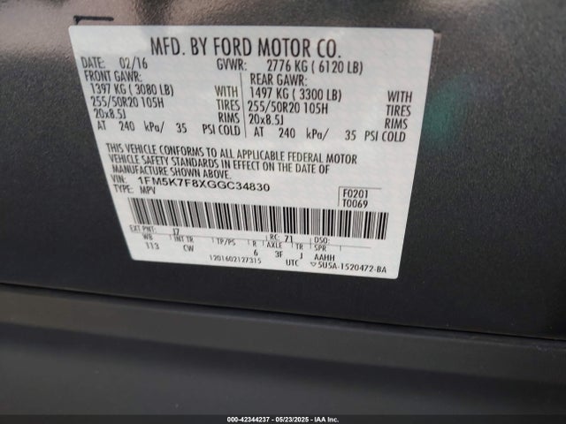 Ford 2016 2016 1FM5K7F8XGGC34830 Image 9