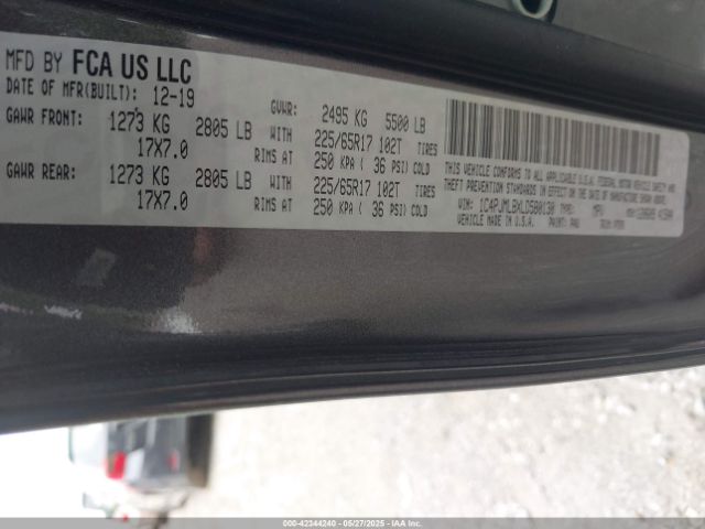 1C4PJMLBXLD580130 Jeep Cherokee Latitude Plus 4x4