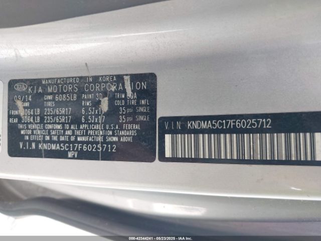 KNDMA5C17F6025712 KIA Sedona L