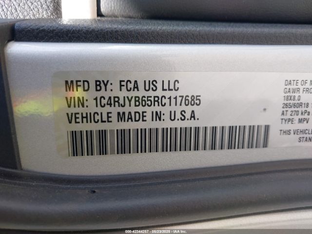 1C4RJYB65RC117685 Jeep Grand Cherokee 4xe