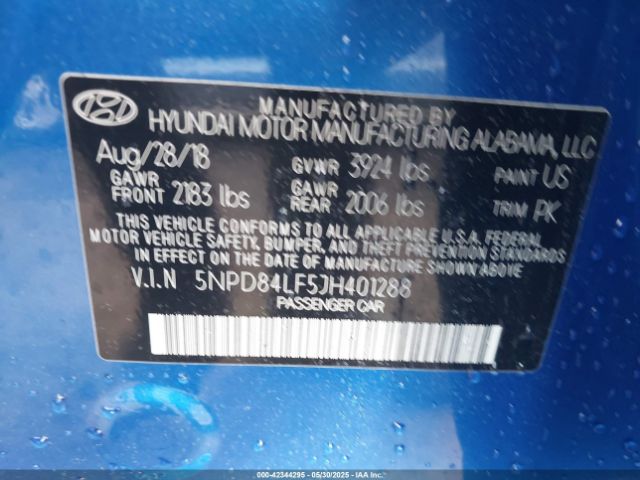 5NPD84LF5JH401288 Hyundai Elantra Value Edition