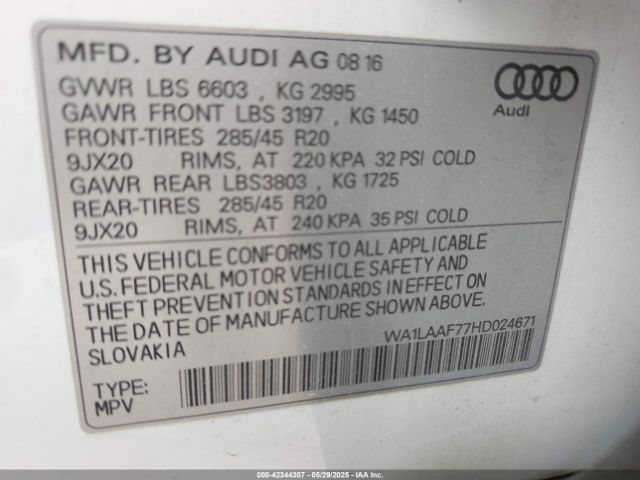 WA1LAAF77HD024671 Audi Q7