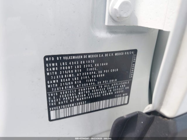 3VVEX7B26RM128537 Volkswagen Taos 1.5t Se
