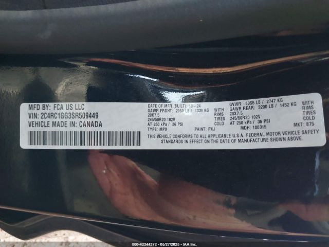 2025 CHRYSLER PACIFICA 2C4RC1GG3SR509449 Photo 8