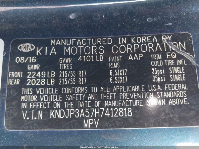 KNDJP3A57H7412818 KIA SOUL +