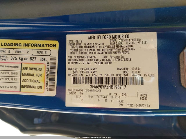 Ford Fusion 2017 3FA6P0VP5HR198717 Image 9