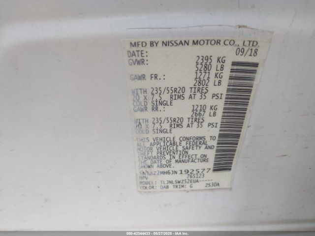 2018 NISSAN MURANO 5N1AZ2MH6JN192577 Photo 8