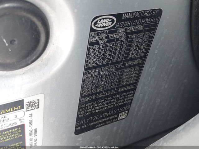 2021 LAND ROVER RANGE ROVER VELAR SALYT2EX9MA315965 Photo 8