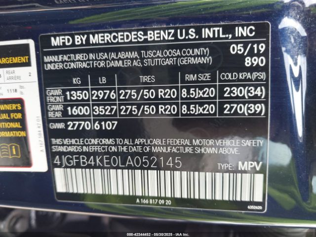 2020 MERCEDES-BENZ GLE 350 4JGFB4KE0LA052145 Photo 8