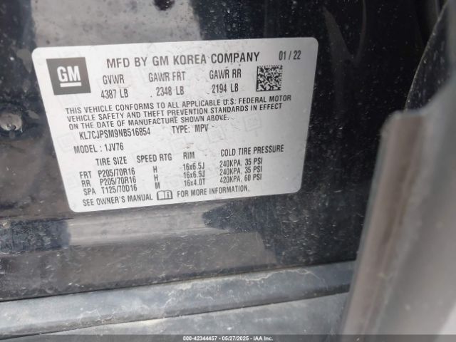 2022 CHEVROLET TRAX KL7CJPSM9NB516854 Photo 8