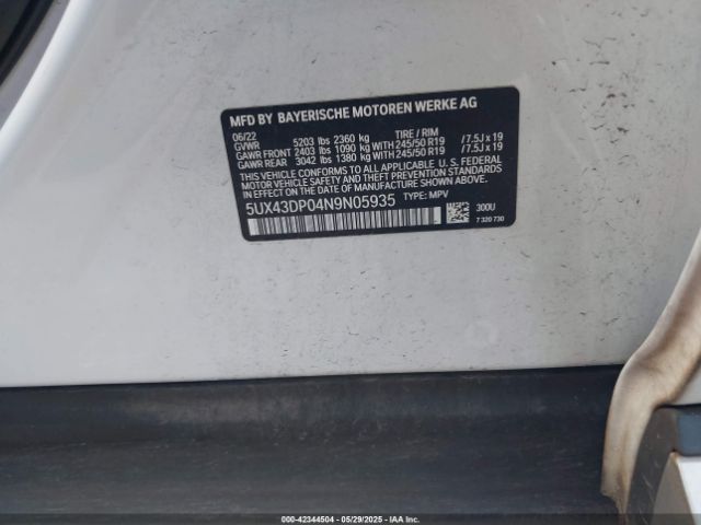 2022 BMW X3 5UX43DP04N9N05935 Photo 8