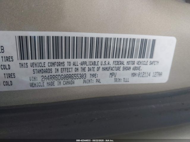 2011 CHRYSLER TOWN & COUNTRY 2A4RR6DG0BR655303 Photo 8