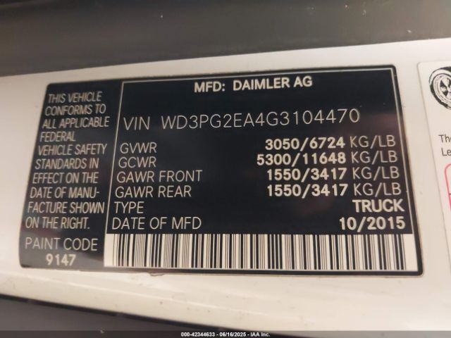 2016 MERCEDES-BENZ METRIS WD3PG2EA4G3104470 Photo 8